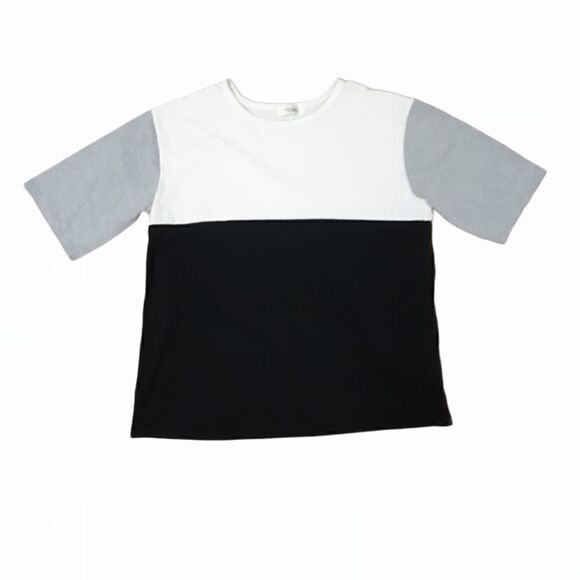 Oversized Grayscale Block Tee  - Picture 1 of 3